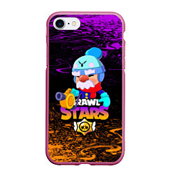 Чехол iPhone 7/8 матовый BRAWL STARS GALE, цвет: 3D-малиновый