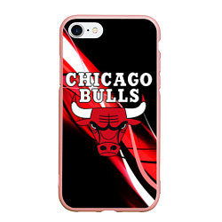 Чехол iPhone 7/8 матовый CHICAGO BULLS, цвет: 3D-светло-розовый