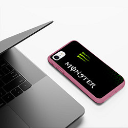 Чехол iPhone 7/8 матовый MONSTER ENERGY, цвет: 3D-малиновый — фото 2