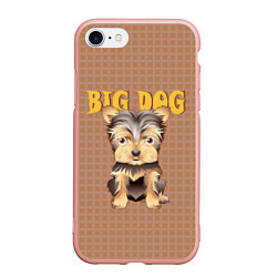 Чехол iPhone 7/8 матовый Большой пёс, цвет: 3D-светло-розовый