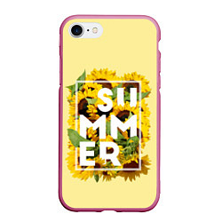 Чехол iPhone 7/8 матовый Лето, цвет: 3D-малиновый