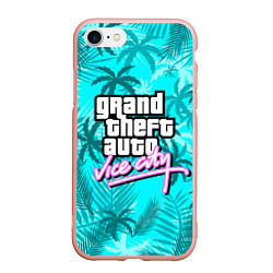 Чехол iPhone 7/8 матовый GTA VICE CITY, цвет: 3D-светло-розовый