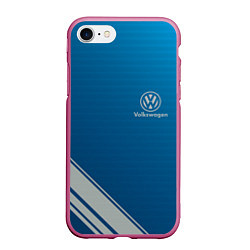 Чехол iPhone 7/8 матовый VOLKSWAGEN, цвет: 3D-малиновый