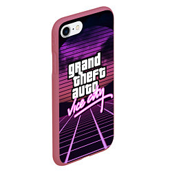 Чехол iPhone 7/8 матовый GTA VICE CITY, цвет: 3D-малиновый — фото 2