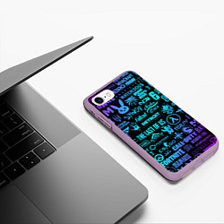 Чехол iPhone 7/8 матовый ЛОГОТИПЫ ИГР, цвет: 3D-сиреневый — фото 2