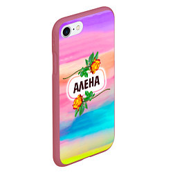 Чехол iPhone 7/8 матовый Алена, цвет: 3D-малиновый — фото 2