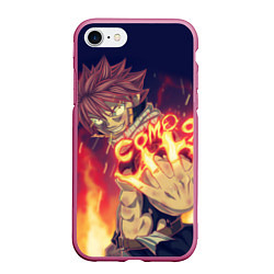 Чехол iPhone 7/8 матовый FAIRY TAIL ХВОСТ ФЕИ, цвет: 3D-малиновый