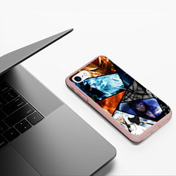 Чехол iPhone 7/8 матовый ANIME, цвет: 3D-светло-розовый — фото 2