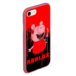 Чехол iPhone 7/8 матовый Roblox Piggy, цвет: 3D-малиновый — фото 2