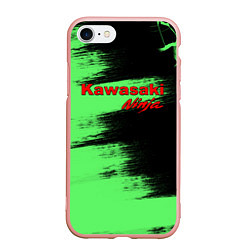 Чехол iPhone 7/8 матовый Kawasaki, цвет: 3D-светло-розовый