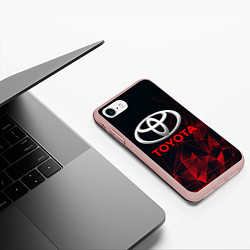 Чехол iPhone 7/8 матовый TOYOTA, цвет: 3D-светло-розовый — фото 2