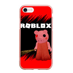 Чехол iPhone 7/8 матовый Roblox Piggy, цвет: 3D-светло-розовый