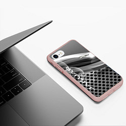 Чехол iPhone 7/8 матовый JAGUAR, цвет: 3D-светло-розовый — фото 2