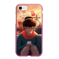 Чехол iPhone 7/8 матовый Дома, цвет: 3D-малиновый