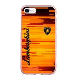 Чехол iPhone 7/8 матовый LAMBORGHINI, цвет: 3D-светло-розовый