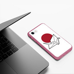 Чехол iPhone 7/8 матовый Бумажный журавль Z, цвет: 3D-малиновый — фото 2