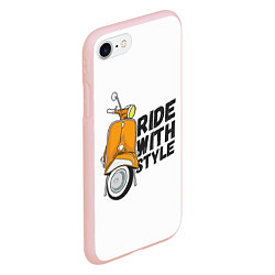 Чехол iPhone 7/8 матовый RIDE WITH STYLE Z, цвет: 3D-светло-розовый — фото 2