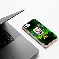 Чехол iPhone 7/8 матовый Virus 8 bit brawl stars 8 бит, цвет: 3D-светло-розовый — фото 2