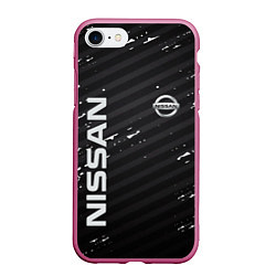 Чехол iPhone 7/8 матовый NISSAN, цвет: 3D-малиновый