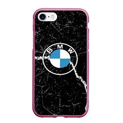 Чехол iPhone 7/8 матовый BMW, цвет: 3D-малиновый