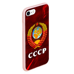 Чехол iPhone 7/8 матовый СССР USSR, цвет: 3D-светло-розовый — фото 2