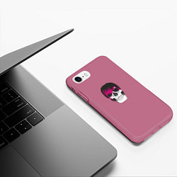 Чехол iPhone 7/8 матовый Череп Эмобоя, цвет: 3D-малиновый — фото 2