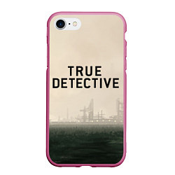 Чехол iPhone 7/8 матовый Настоящий детектив, цвет: 3D-малиновый