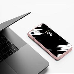 Чехол iPhone 7/8 матовый JUVENTUS, цвет: 3D-светло-розовый — фото 2