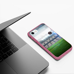 Чехол iPhone 7/8 матовый FC INTER MIAMI, цвет: 3D-малиновый — фото 2