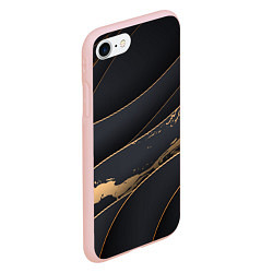 Чехол iPhone 7/8 матовый Black gold, цвет: 3D-светло-розовый — фото 2