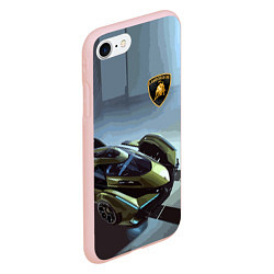 Чехол iPhone 7/8 матовый Lamborghini - motorsport extreme, цвет: 3D-светло-розовый — фото 2
