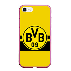 Чехол iPhone 7/8 матовый BORUSSIA DORTMUND, цвет: 3D-малиновый