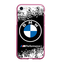 Чехол iPhone 7/8 матовый BMW БМВ, цвет: 3D-малиновый