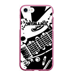 Чехол iPhone 7/8 матовый Metallica, цвет: 3D-малиновый