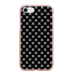 Чехол iPhone 7/8 матовый Черепа, цвет: 3D-светло-розовый