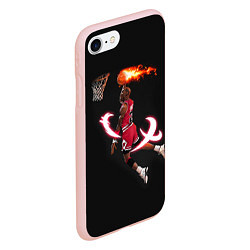 Чехол iPhone 7/8 матовый MICHAEL JORDAN, цвет: 3D-светло-розовый — фото 2