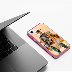 Чехол iPhone 7/8 матовый Ковбой, цвет: 3D-малиновый — фото 2