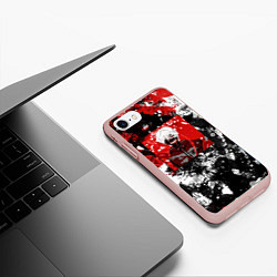 Чехол iPhone 7/8 матовый Кен канеки, цвет: 3D-светло-розовый — фото 2