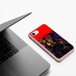 Чехол iPhone 7/8 матовый Five Nights At Freddys, цвет: 3D-светло-розовый — фото 2