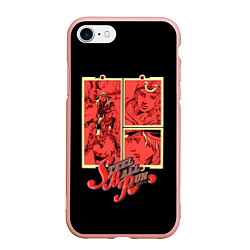 Чехол iPhone 7/8 матовый JoJo Bizarre Adventure, цвет: 3D-светло-розовый