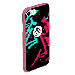 Чехол iPhone 7/8 матовый MONSTA X, цвет: 3D-малиновый — фото 2