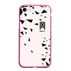 Чехол iPhone 7/8 матовый Monsta X, цвет: 3D-малиновый