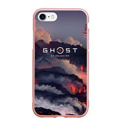 Чехол iPhone 7/8 матовый Ghost of Tsushima, цвет: 3D-светло-розовый