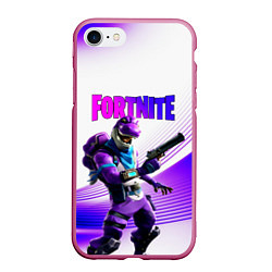 Чехол iPhone 7/8 матовый FORTNITE, цвет: 3D-малиновый