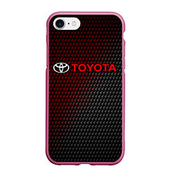 Чехол iPhone 7/8 матовый TOYOTA ТОЙОТА, цвет: 3D-малиновый