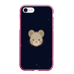 Чехол iPhone 7/8 матовый Ночная мышь, цвет: 3D-малиновый
