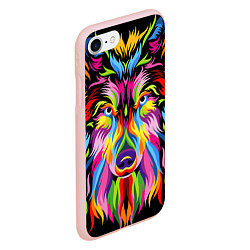 Чехол iPhone 7/8 матовый Neon wolf, цвет: 3D-светло-розовый — фото 2