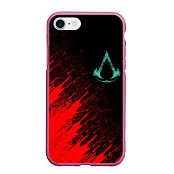 Чехол iPhone 7/8 матовый Assassins Creed Valhalla, цвет: 3D-малиновый