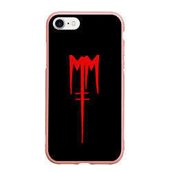 Чехол iPhone 7/8 матовый Marilyn Manson, цвет: 3D-светло-розовый