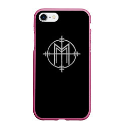 Чехол iPhone 7/8 матовый Marilyn Manson, цвет: 3D-малиновый